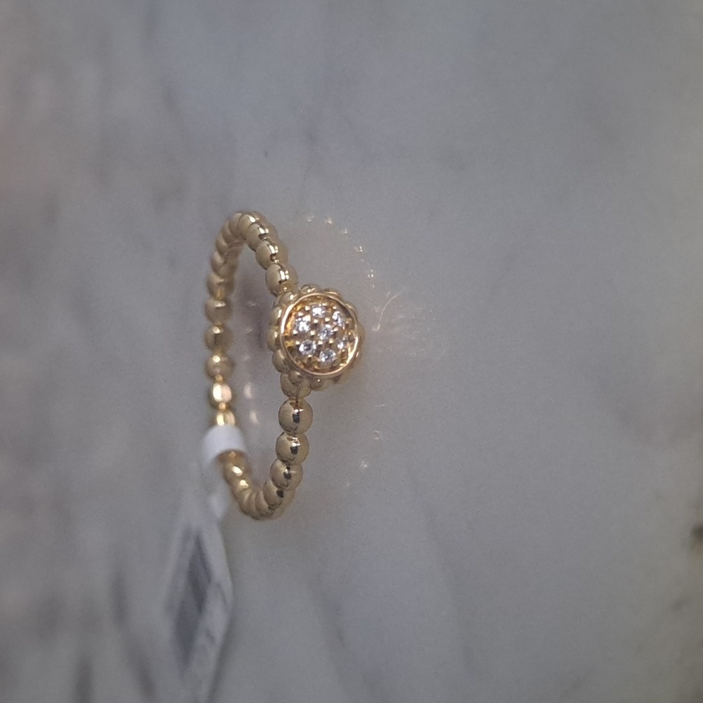 NWT Lagos 18K gold Caviar Diamond Birdcage stacking ring